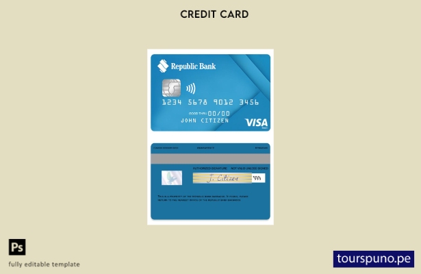 lista para imprimir plantilla de tarjeta de débito visa bancaria de la República